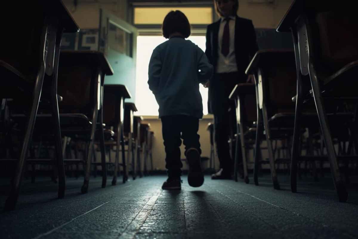 Entra in aula con le scarpe distrutte: l’insegnante si avvicina al bimbo , ecco di che si tratta